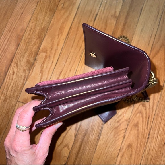 SAINT LAURENT YSL SUNSET CROSSBODY BAG ON CHAIN BURGUNDY - Picture 16 of 16